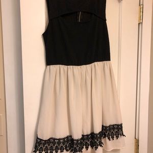 Black and white mini dress